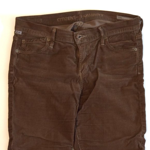 Citizens of Humanity Avedon Velvet Corduroy Pants in Chocolate Brown - Picture 5 of 12